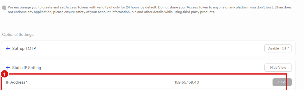 Static IP saved